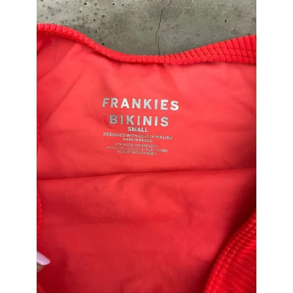 Frankie’s Bikinis High-waist Ribbed Set | Red in Small